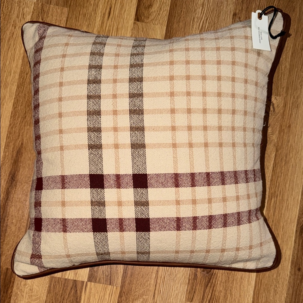 Hearth & Hand Plaid Pillow - Tan and Brown